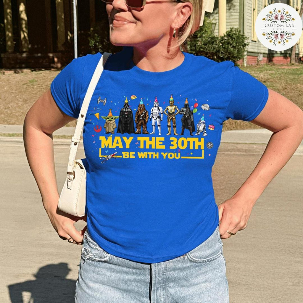 Personalized Star Wars May The Birthday Force Crew Shirt