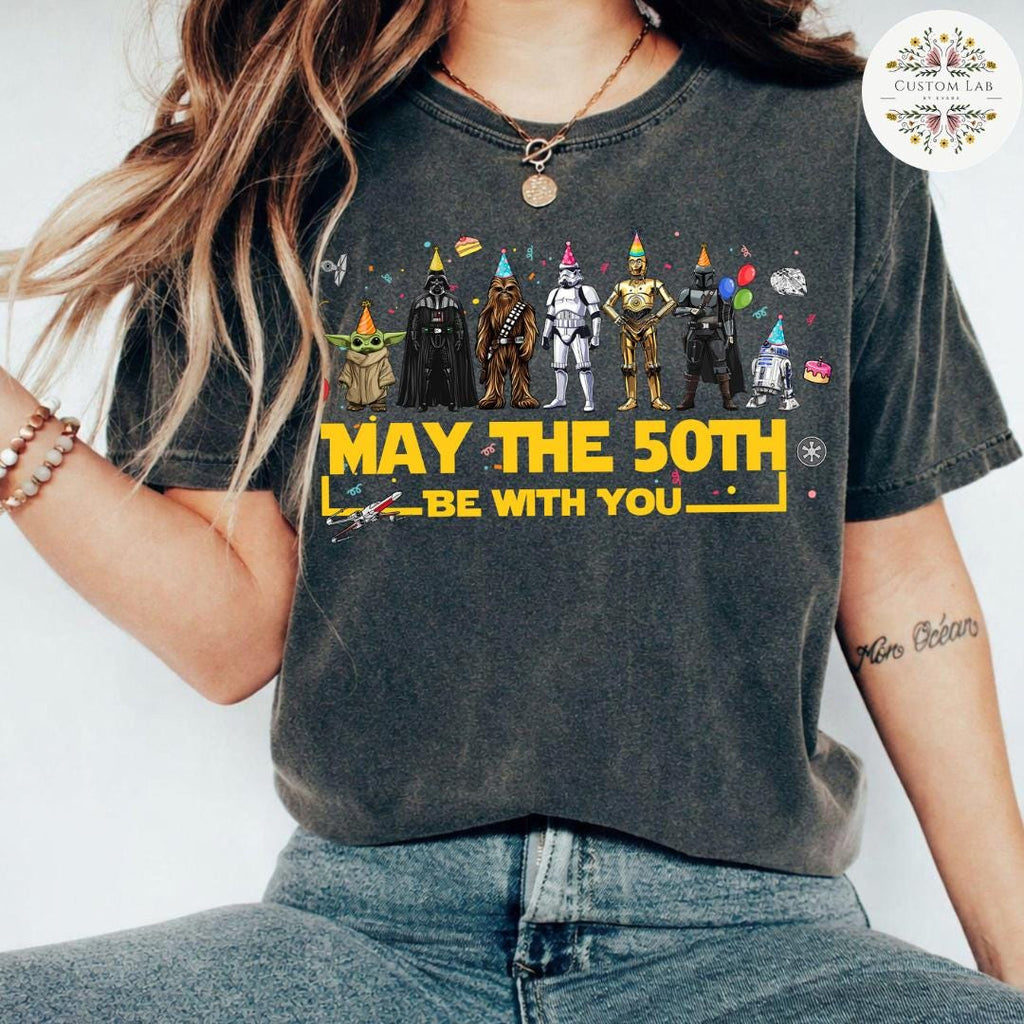 Personalized Star Wars May The Birthday Force Crew Shirt