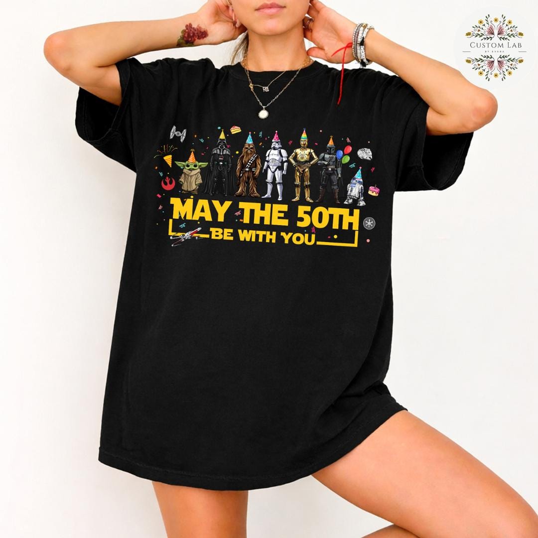 Personalized Star Wars May The Birthday Force Crew Shirt