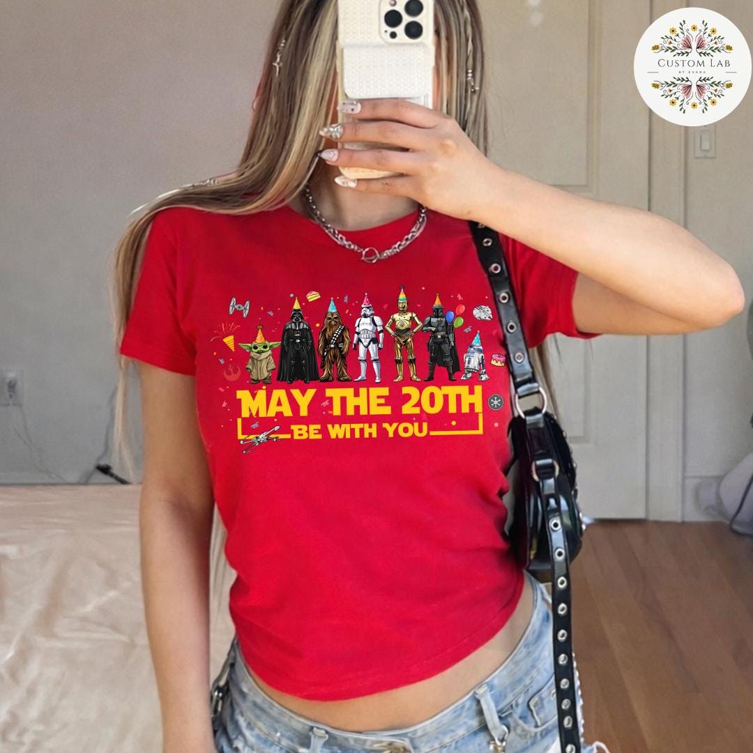 Personalized Star Wars May The Birthday Force Crew Shirt