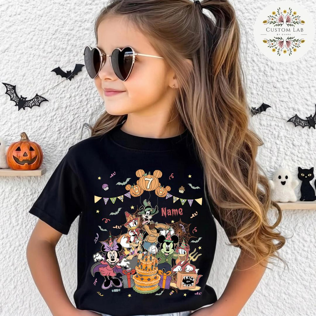 Personalized Mickey Halloween Birthday Celebration Shirt