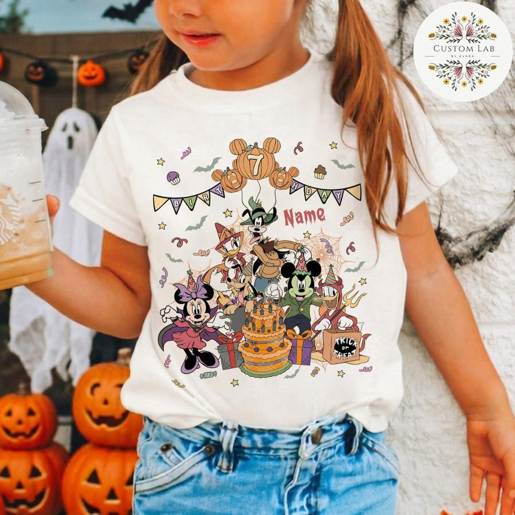 Personalized Mickey Halloween Birthday Celebration Shirt