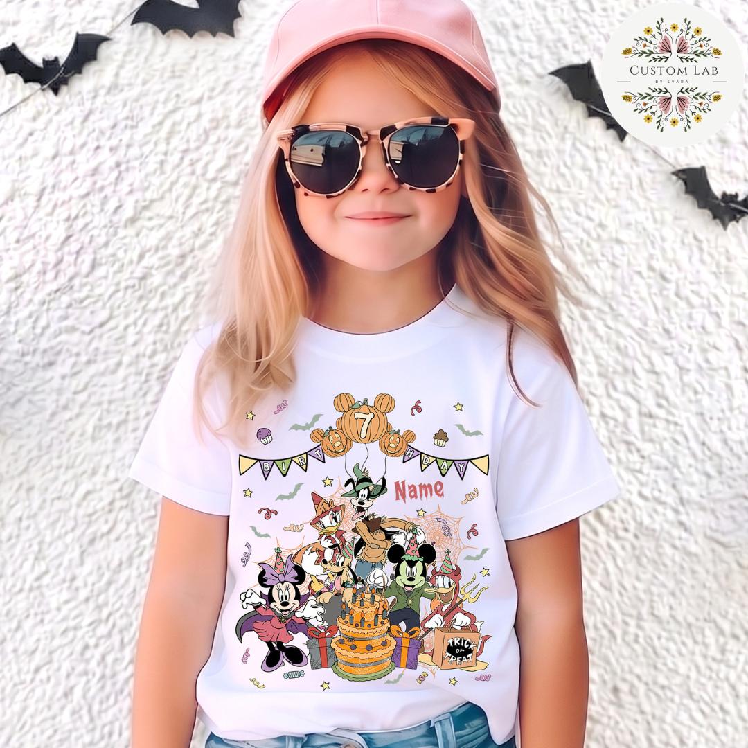 Personalized Mickey Halloween Birthday Celebration Shirt