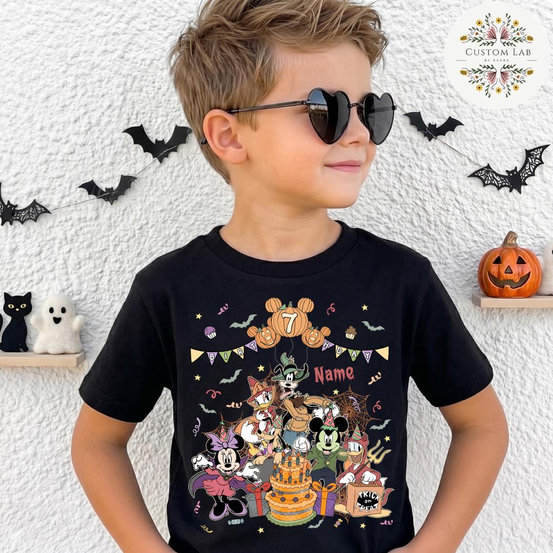 Personalized Mickey Halloween Birthday Celebration Shirt