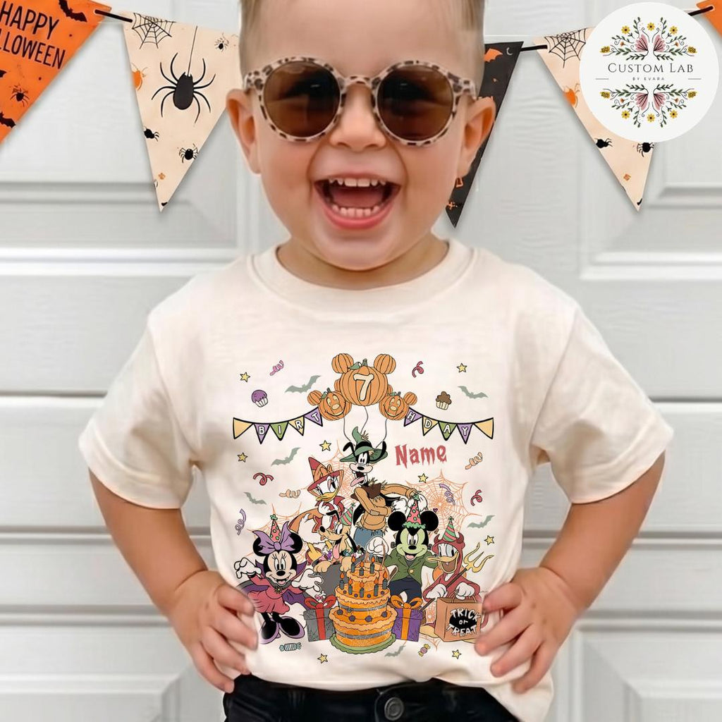 Personalized Mickey Halloween Birthday Celebration Shirt