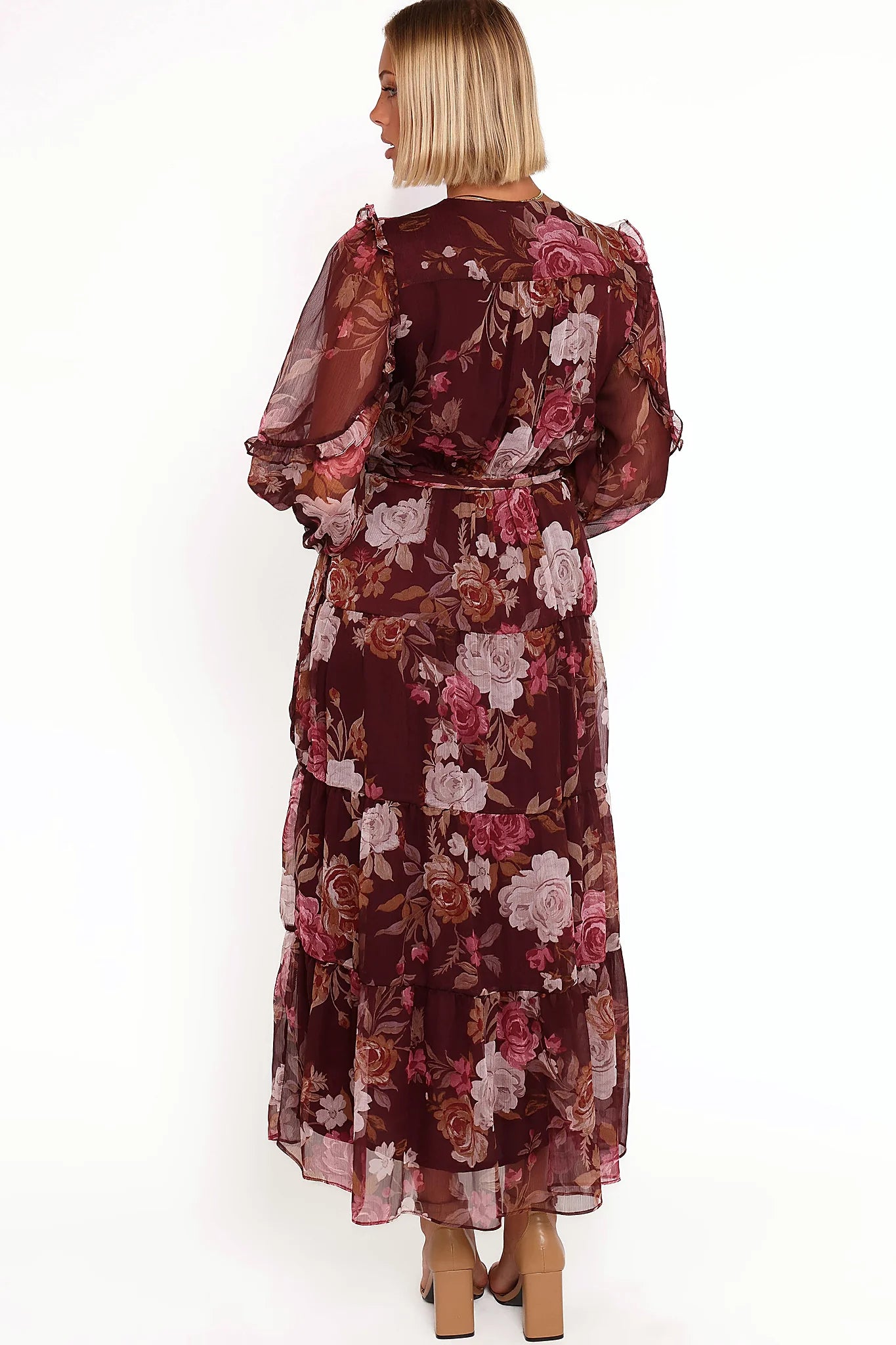 Long sheer sleeve with an elasticised cuff
