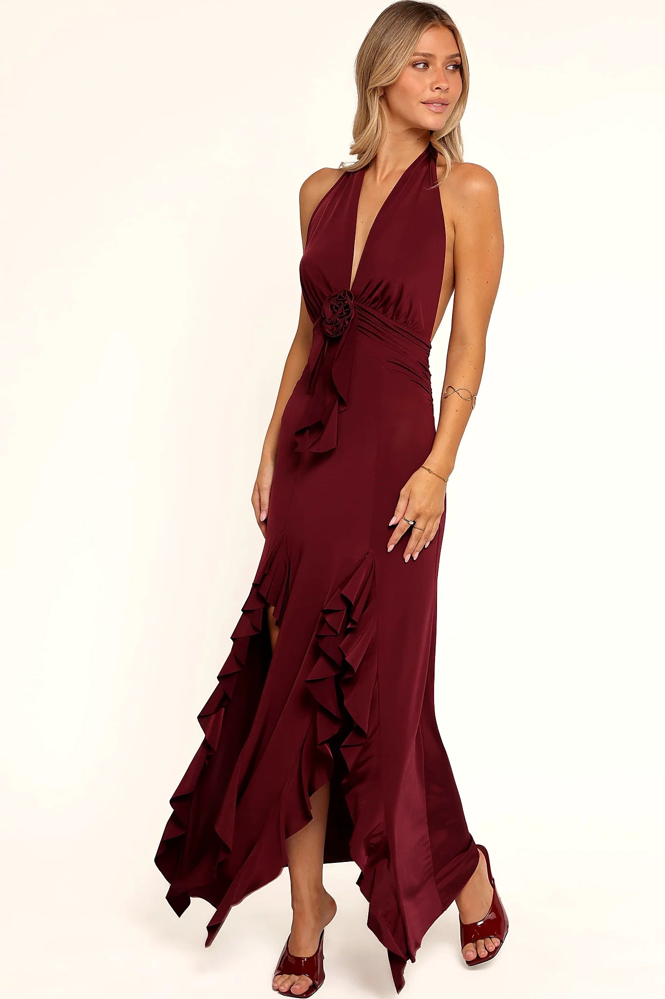 Leowna Halterneck Maxi Dress - Burgundy