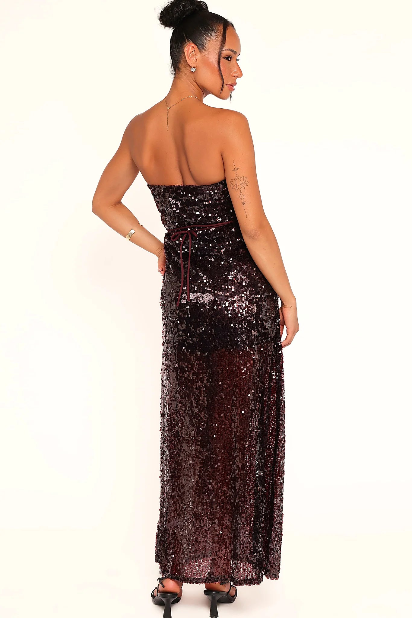Liliane Maxi Dress - Cherry Sequin