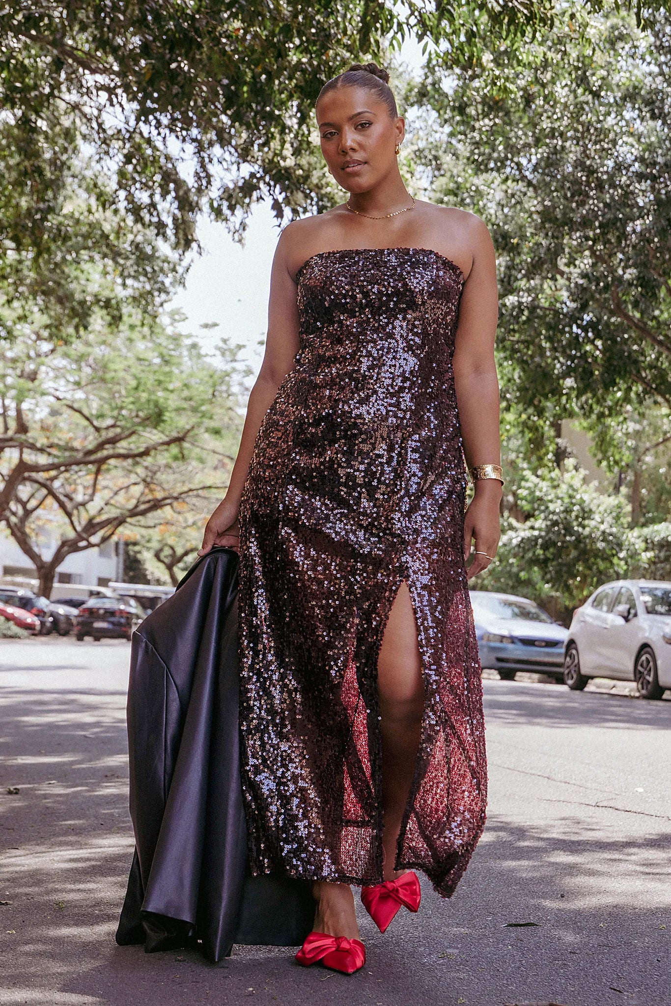 Liliane Maxi Dress - Cherry Sequin