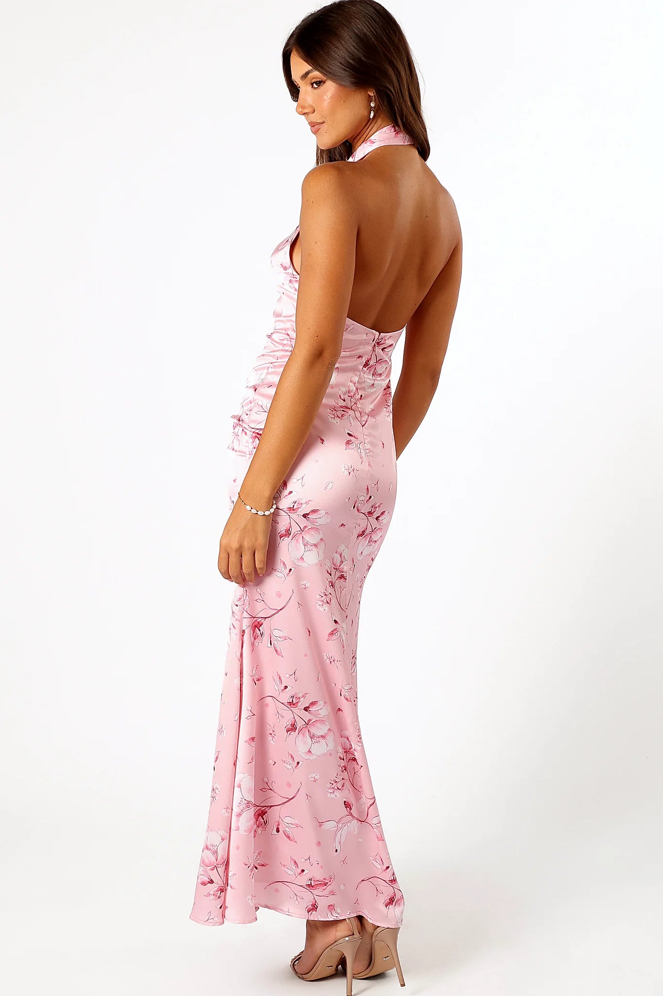 Mila Halterneck Maxi Dress - Pink Floral