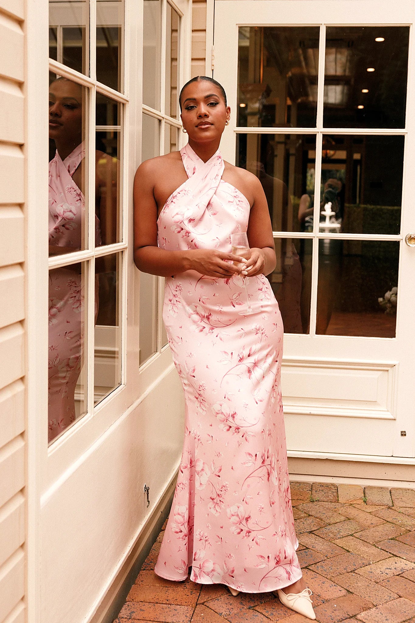 Back of the pink floral maxi showing the hidden zip