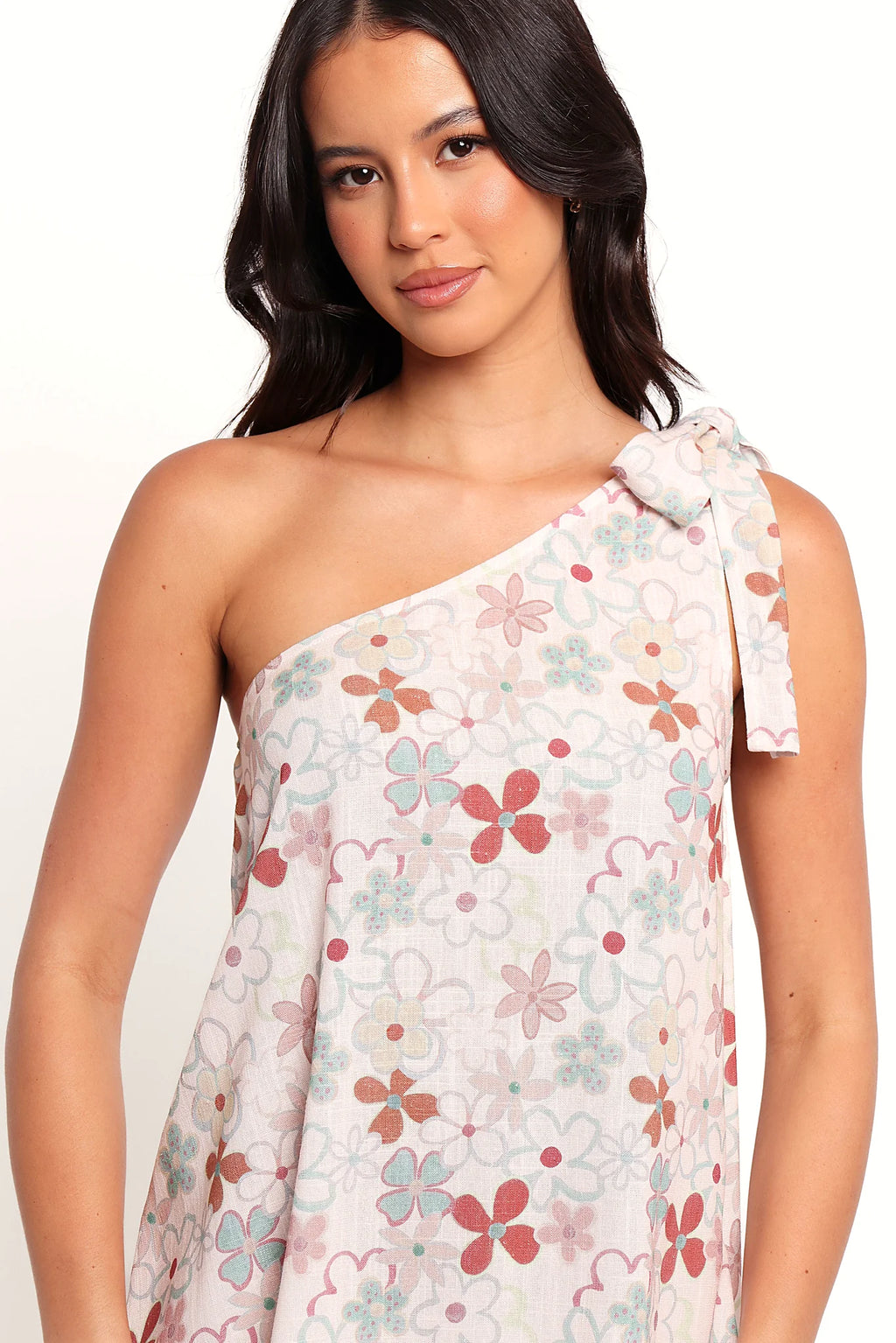 Floral print running the full length of the cotton maxi