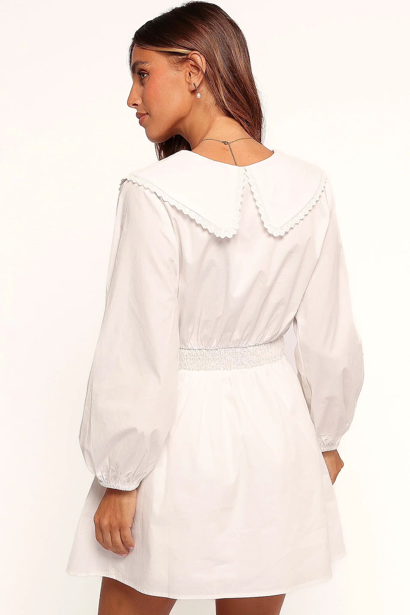Nerida Long Sleeve Mini Dress - White