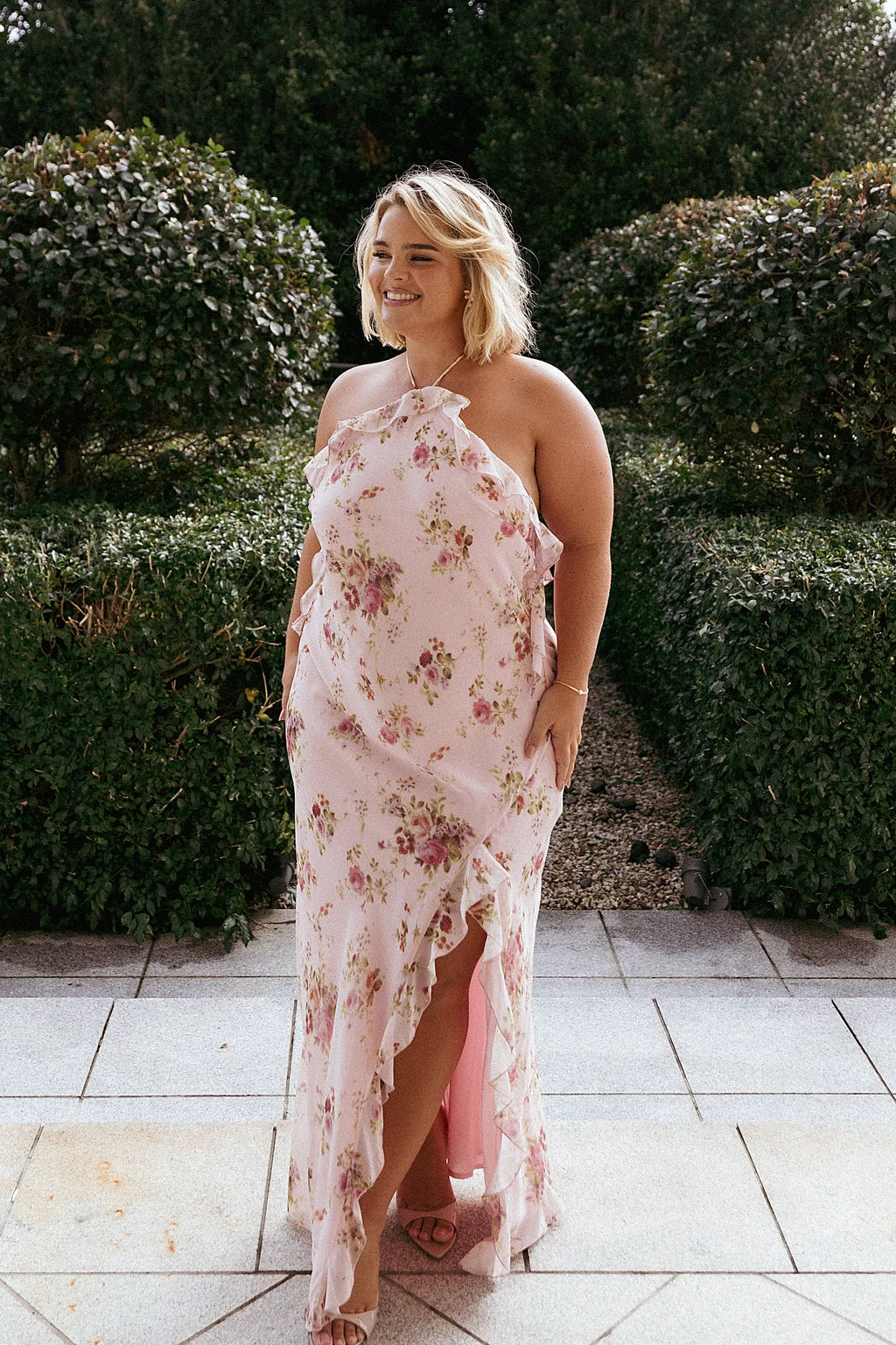 Patricia Maxi Dress - Pale Pink Floral