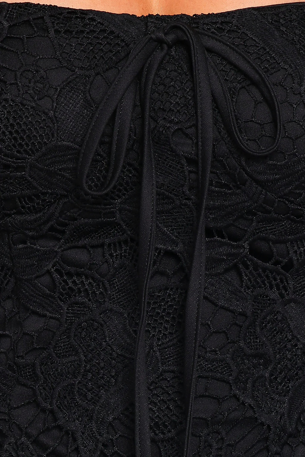 Roselle Lace Mini Dress - Black